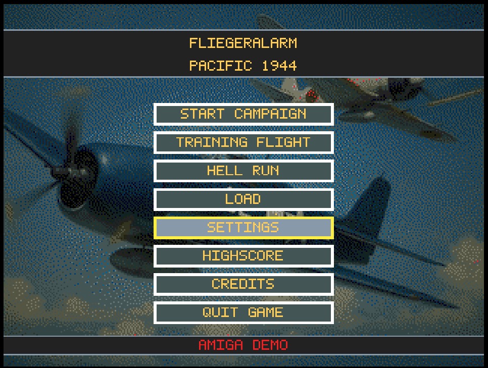 Amiga 500 Version — Hauptmenü
