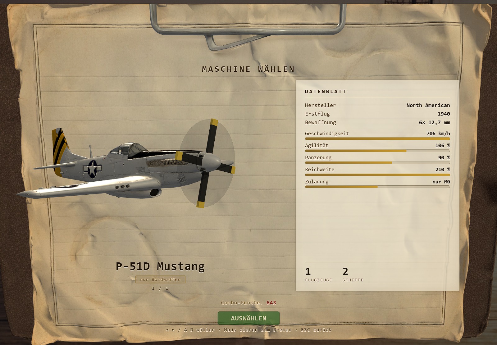 Fliegeralarm 3D — Jägerauswahl